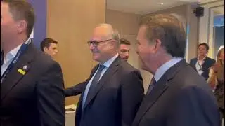 Dan Friedkin e Roberto Gualtieri al meeting dell'EFC a Roma