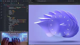 ASMR Coding🌟Glassmorphism Clock with HTML CSS & JavaScript🌟No Talking