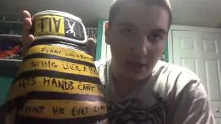 Muhammad Ali signature boxing gloves black and yellow