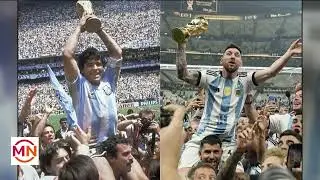 COMO EN EL 86&acute;: MESSI FINALMENTE ALZ&Oacute; LA COPA DEL MUNDO AL IGUAL QUE DIEGO MARADONA