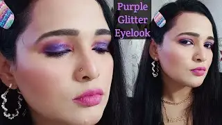 purple glitter eyeshadow tutorial|Eye Makeup