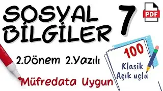 Sosyal Bilgiler 7. Sınıf 2. Dönem 2. Yazılı Sosyal 7 yazılı açık uçlu / klasik +PDF