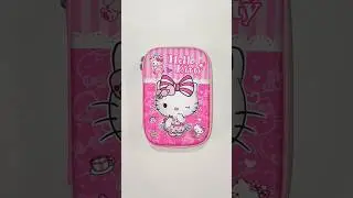 Pink hello kitty pencil case with cute fancy stationery #stationery #pencilbox #schoolsupplies #asmr