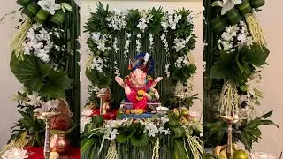 Beautiful Ganpati Decoration with Flowers & Leaves | DIY Decor ll