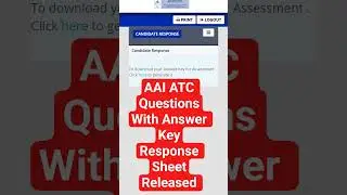 AAI ATC Answer Key Response Sheet Released AAI ATC 2025 Result #aaiatc2025 #airportauthorityofindia