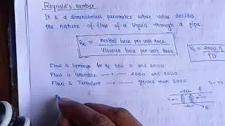 Reynolds number class 11 explained