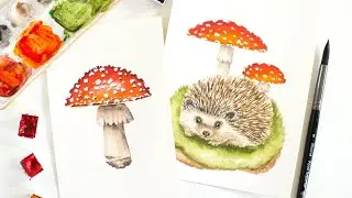 How to Paint Watercolor Mushrooms Tutorial | Watercolor Painting for Beginners