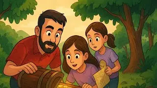 Harta unei comori ascunse! 🏴‍☠️Vânătorii de comori, familia AzAma #familiaazama #comori #familia 