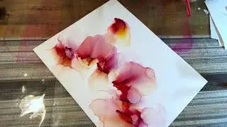 Acohol ink process - Copic Various ink - Yupopaper - straw and hairblower