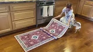 Vintage Grey & Dark Cyan Blue Persian Rug