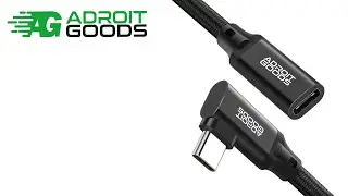 AdroitGoods Usb-C Extension Cable Angled - 10Gbps - 4K@60Hz - Female to Male Cable - 300cm