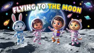 Flying to the Moon 🚀 | Fun Space Song for Kids | Nursery Rhymes