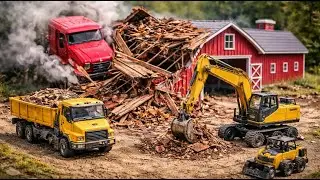 Miniature Construction &ndash; Brake Failure Destroys a Red Farm Barn & the Full Repair Process