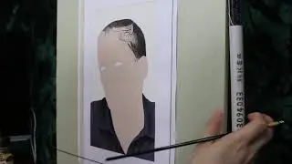 Painting of Wentworth Miller (work in process14)