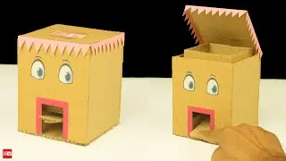 DIY Funny Trash Bin Toy from Cardboard Craft Ideas
