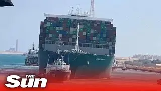 Grounded &lsquo;mega ship&rsquo; BLOCKS Suez Canal causing huge traffic jam