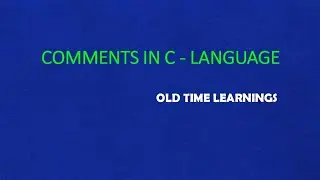 Comments in C Language