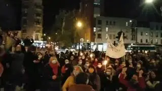 Feminists Rally In Paris France To Show Support Against Violence Towards Women; Mairie de Montreuil