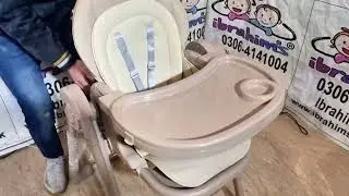 Automatic Baby Boy Girl Recline Foldable Dining  Swing High Chair Brown With Remote
