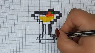 DIY Handmade Drawing Pixel Art | Champagne / Cocktail Glass | Draw with Me