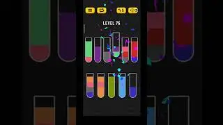 WATER SORT GAME LEVEL 76 SOLUTION GUIDE  076 #1MinChallenge_gamer 🎮 #Mind_relax_game