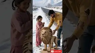 Dad Creates Magical Amazing *LION* Surprise for Cute Baby 🦁🎁 #ai #cutebaby #aimaya