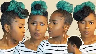 Updo Styles on SUPER SHORT(TWA) 4C Natural Hair Using Marley Hair!!!4 STYLES|MONA B.