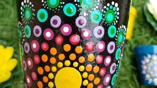 DIY Mandala Dot - Puntillismo Flower Pot Tutorial