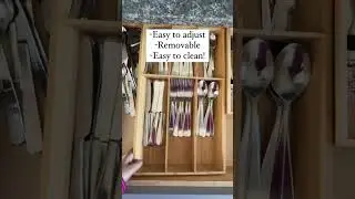 Wooden cutlery drawer organiser! #kitchenfinds #kitchentools #kitchenitems #kitchenutilities