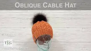 Oblique Cable Hat | Worsted Yarn Knitting Pattern