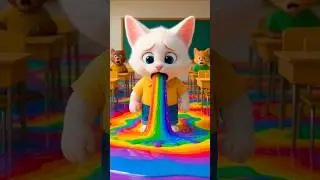 😱🍭 Kitten Ate Poisoned Candy at School... CHAOS!  #cat #kitten #shorts