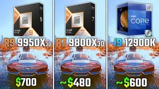 RYZEN 9 9950X3D vs RYZEN 7 9800X3D vs INTEL i9-12900K | Test in 6 Games