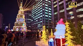Christmas Eve in Seoul 🎄 | Walking Cheonggyecheon at Night (4K)