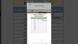 Negative Number to Positive Number in excel Trips