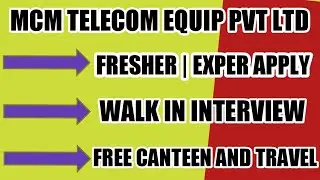 MCM TELECOM EQUIP PVT LTD. | walk in interview | Engineering jobs vacancy today 2022