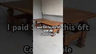 I Paid $55 For a 6ft Long SOLID OAK Coffee Table #restoration #furnituremakeover #furnitureflip