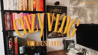 COZY VLOG 🎄🎅🏼⛄️ Organizando estante de livros, lendo Parceira, journaling, clima de natal