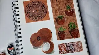 Tried many brown color things in  the single drawing paper|| Brown color challenge
