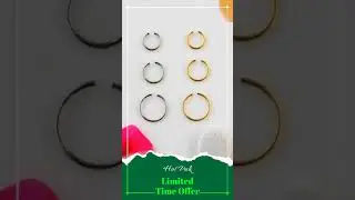 Nose Ring Nose Piercing Mini Ring Gold Silver Hologram Black 8 mm 10 mm