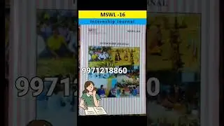 MSWL 016 Internship Journal MSW (Second Year) #ignou #fieldwork #journal #msw