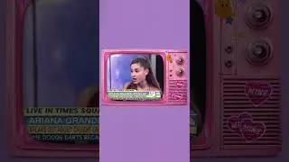 Ariana Grande pretending to apologize for licking a donut