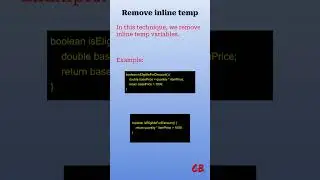 code refactoring tips | Java | 