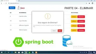 Como hacer un CRUD en Java Spring Boot y MySQL - Eliminar