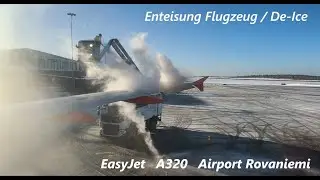 Enteisung Flugzeug De-Icing Aircraft Easyjet Airbus A320 Rovaniemi