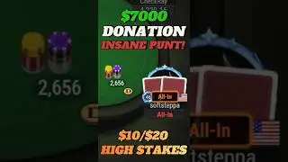 Когда КОЛЛ в шутку идет не так в банке $7000 на High Stakes Online Poker 2000NL #покер #шорты