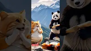 orangecat, fox and panda #shorts #shortvideo #panda #orangecat #fox