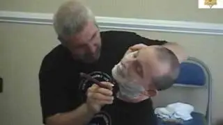 Simon shaving Dave (Part 1 of 2) - Straight Razor Place '09 Convention.