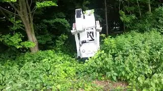 Selina tracked spider cherrypicker going through woods on Staxton Hill