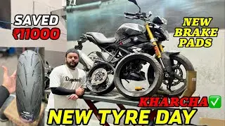 Finally Apni Bike Wapas Aa Gai | New Tyre For Bmw 310r | New Brake Pads For Bmw 310r | Bike Tyre