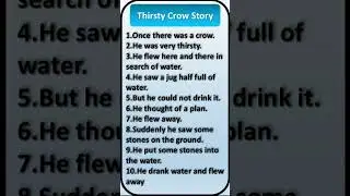 Thirsty Crow Story 10 lines Thirsty Crow Story for class 1 2 3 4 5  Essay on my Thirsty Crow